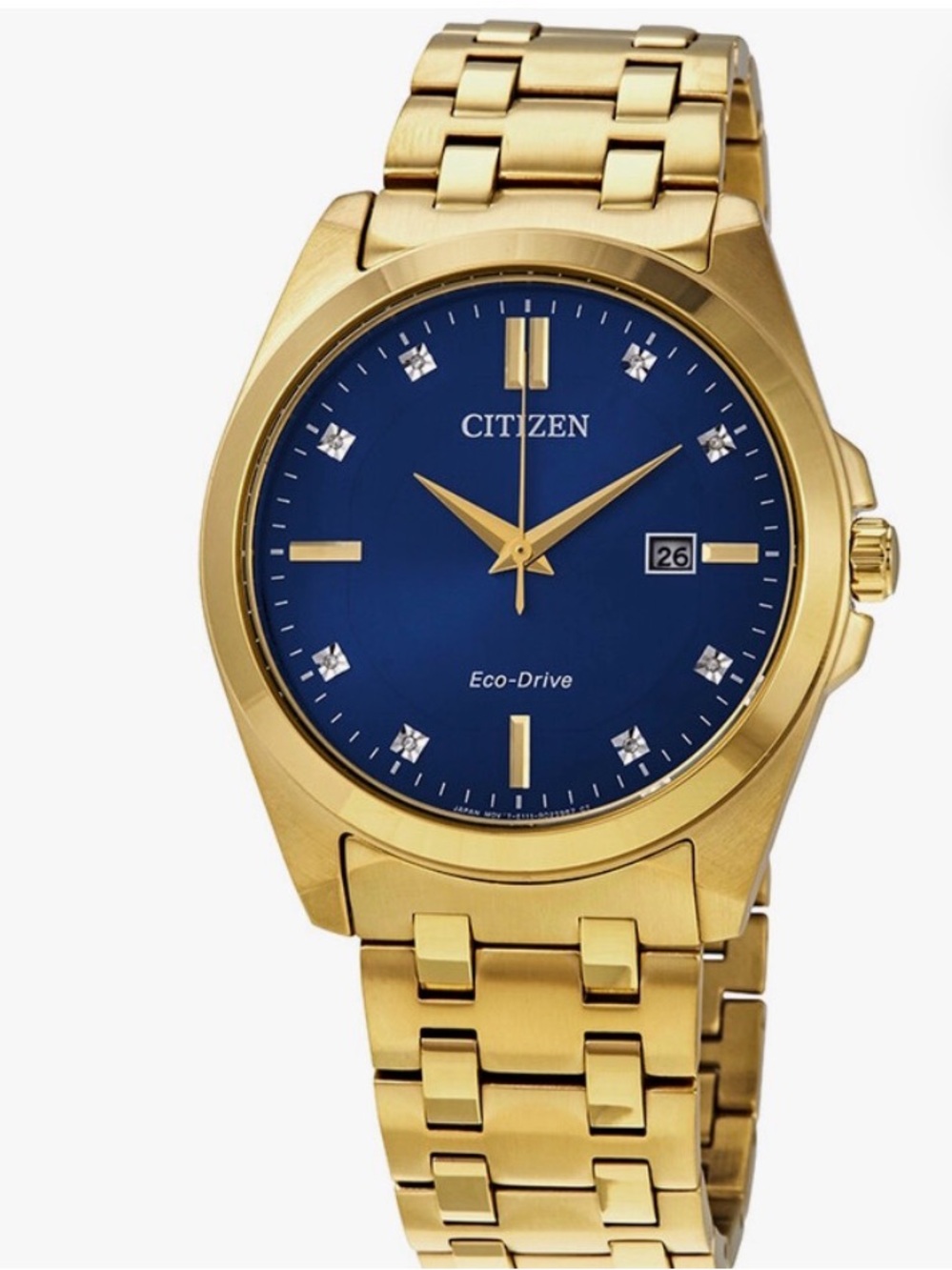 CITIZEN Eco-Drive Diamond Blue Dial mens Watch date window